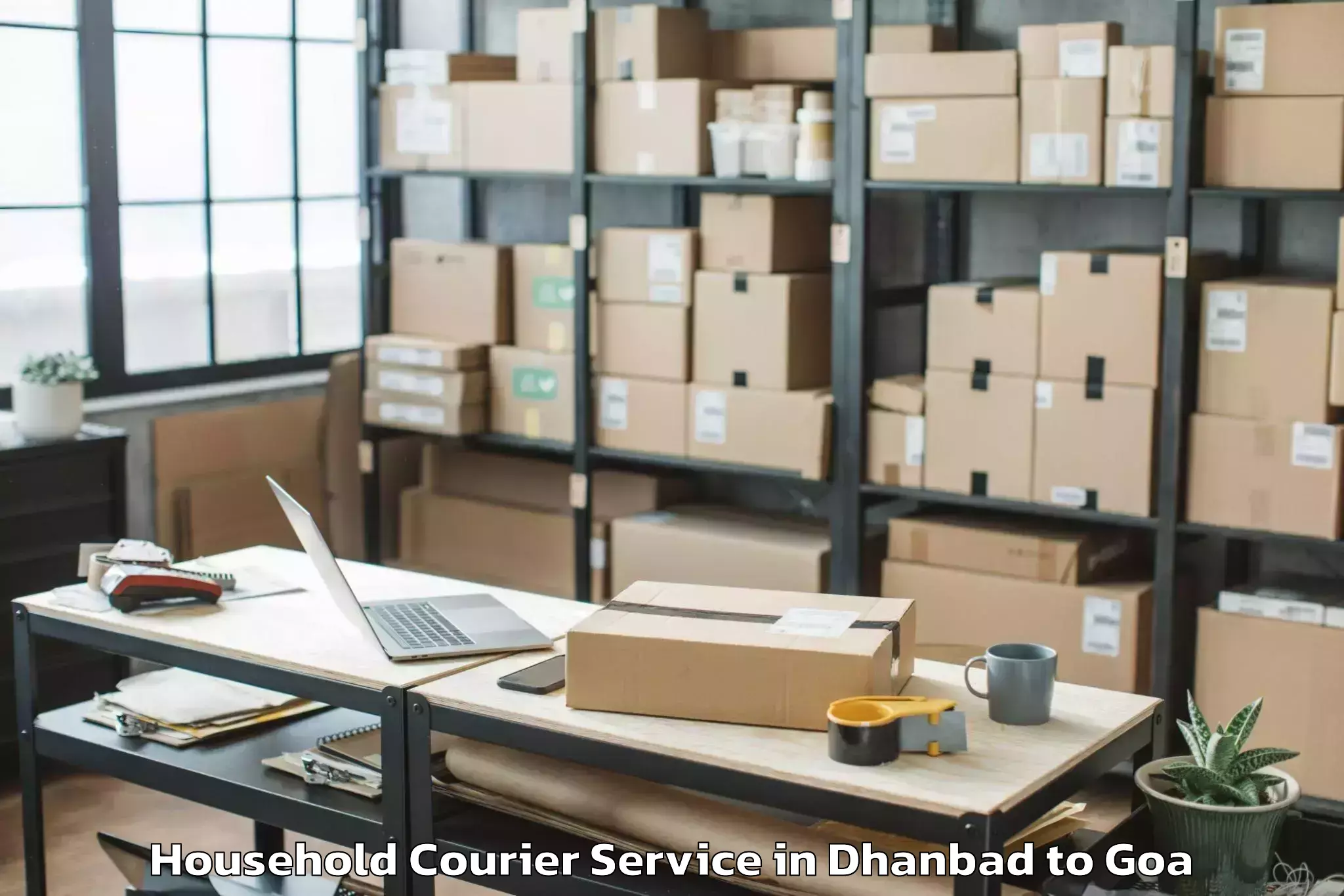 Easy Dhanbad to Chandor Household Courier Booking